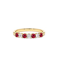 14k 7 Stone Basket Setting Diamond and Ruby Wedding Ring by Orlina Fine