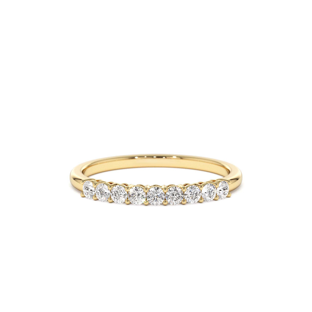 14k 0.30ctw 9 Stone Basket Setting Diamond Wedding Ring by Orlina Fine