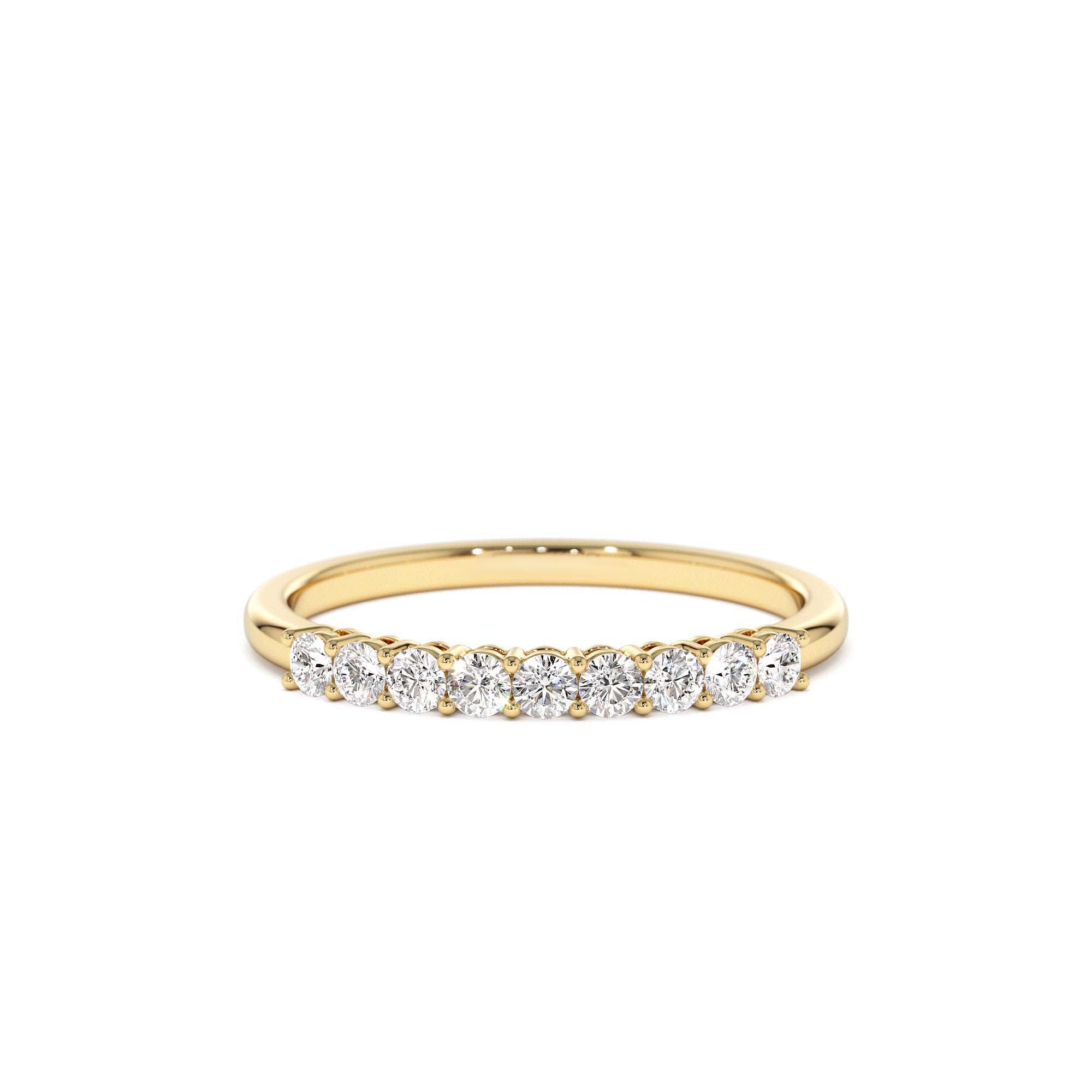 14k 0.30ctw 9 Stone Basket Setting Diamond Wedding Ring by Orlina Fine