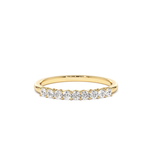 14k 0.30ctw 9 Stone Basket Setting Diamond Wedding Ring by Orlina Fine