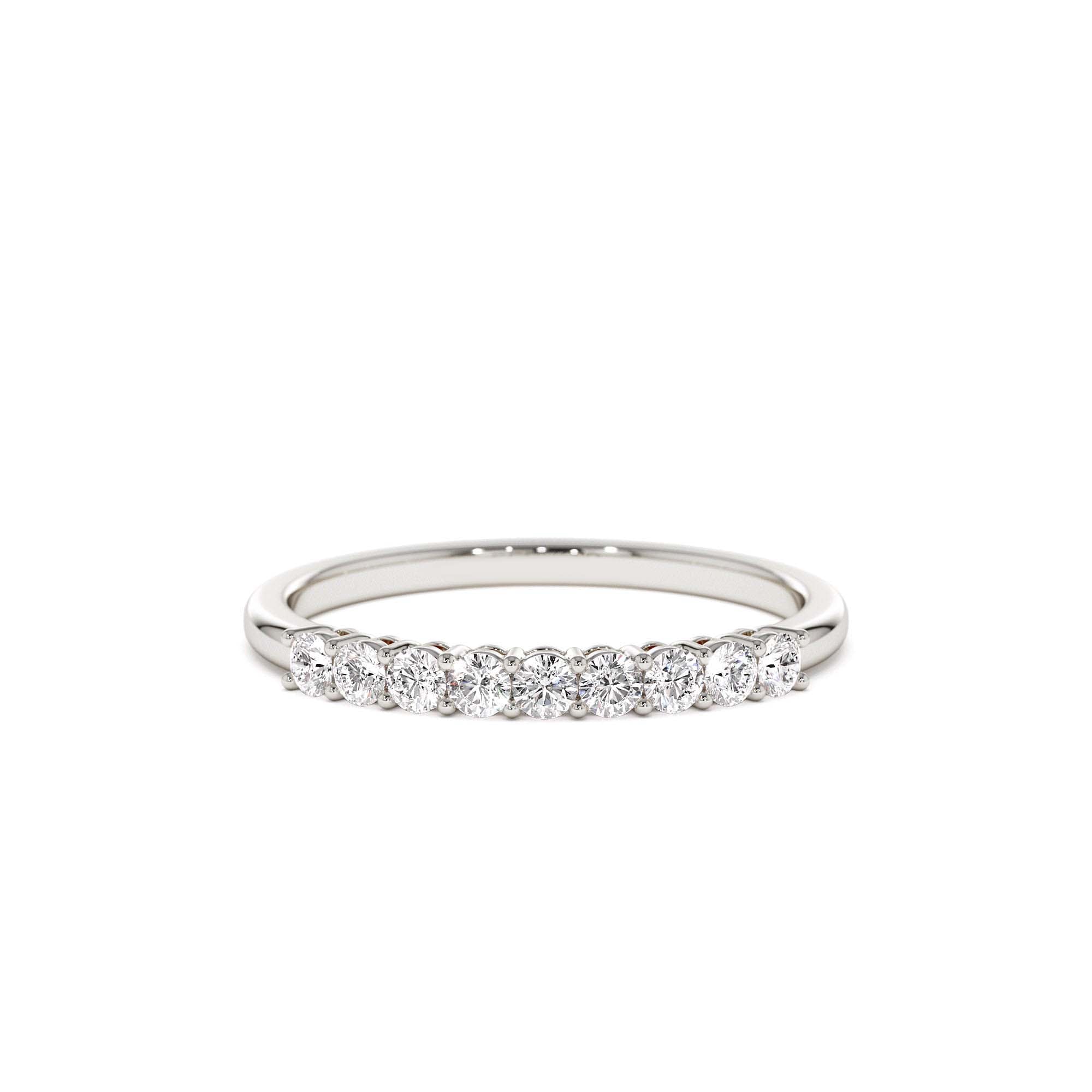 14k 0.30ctw 9 Stone Basket Setting Diamond Wedding Ring - view 2