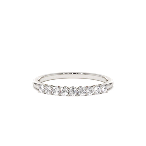 14k 0.30ctw 9 Stone Basket Setting Diamond Wedding Ring - view 2