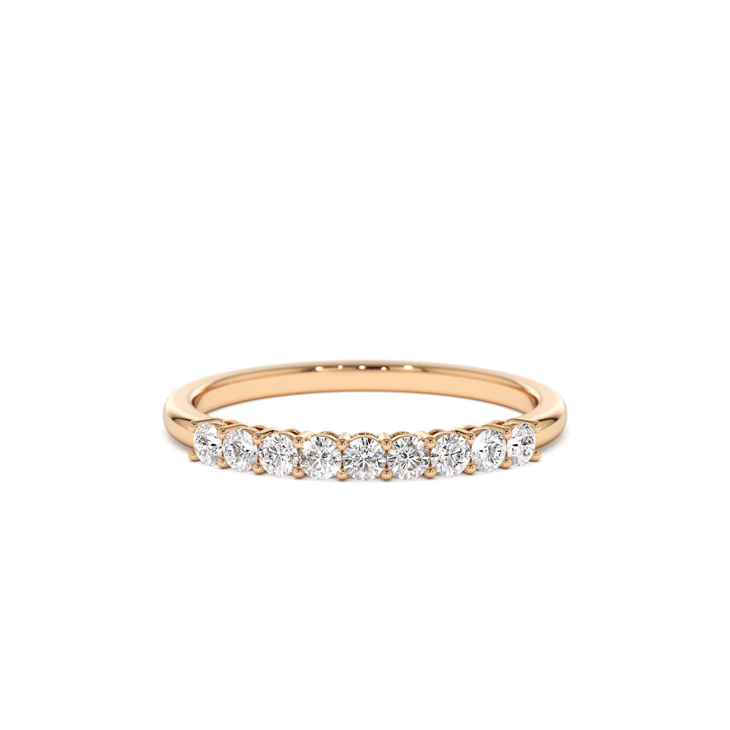 14k 0.30ctw 9 Stone Basket Setting Diamond Wedding Ring - view 3
