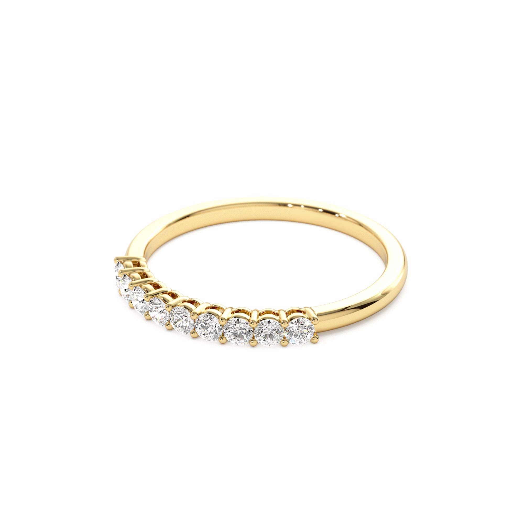 14k 0.30ctw 9 Stone Basket Setting Diamond Wedding Ring - view 4