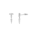 14k Baguette & Round Diamond Dangle Spike Earrings - view 3