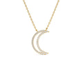 14K Diamond Moon Outline Necklace by Orlina Fine