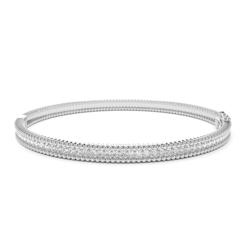 14k Milgrain Diamond Bangle Bracelet - view 3