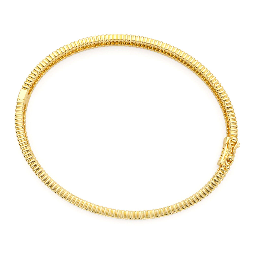 14k Milgrain Diamond Bangle Bracelet - view 4
