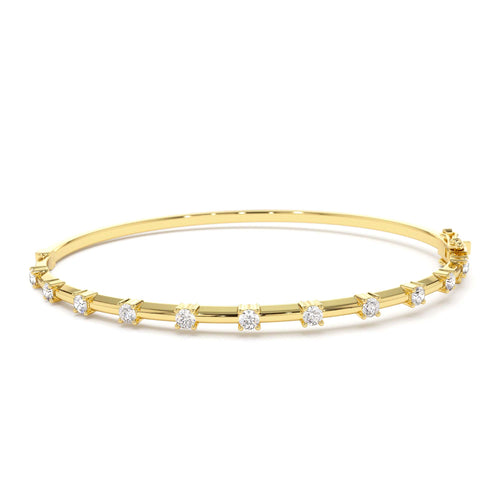 14k 0.50 ctw Diamond Bar Bangle Bracelet by Orlina Fine