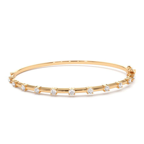 14k 0.50 ctw Diamond Bar Bangle Bracelet - view 2