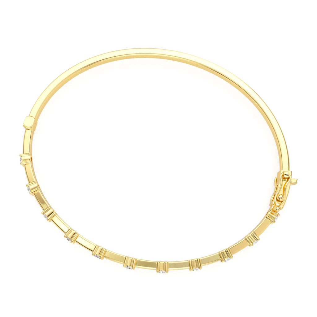 14k 0.50 ctw Diamond Bar Bangle Bracelet - view 5