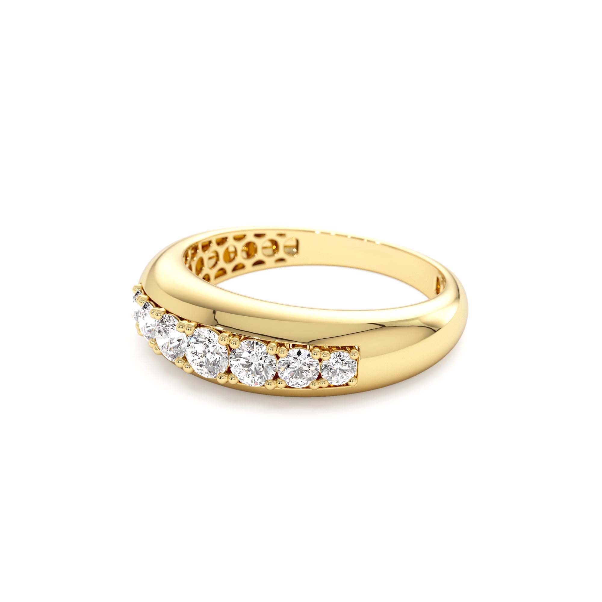 14k Dome Diamond Ring - view 4