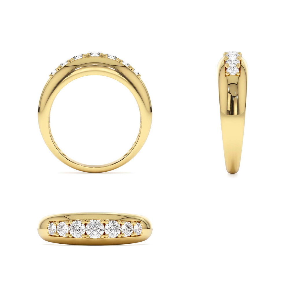 14k Dome Diamond Ring - view 5