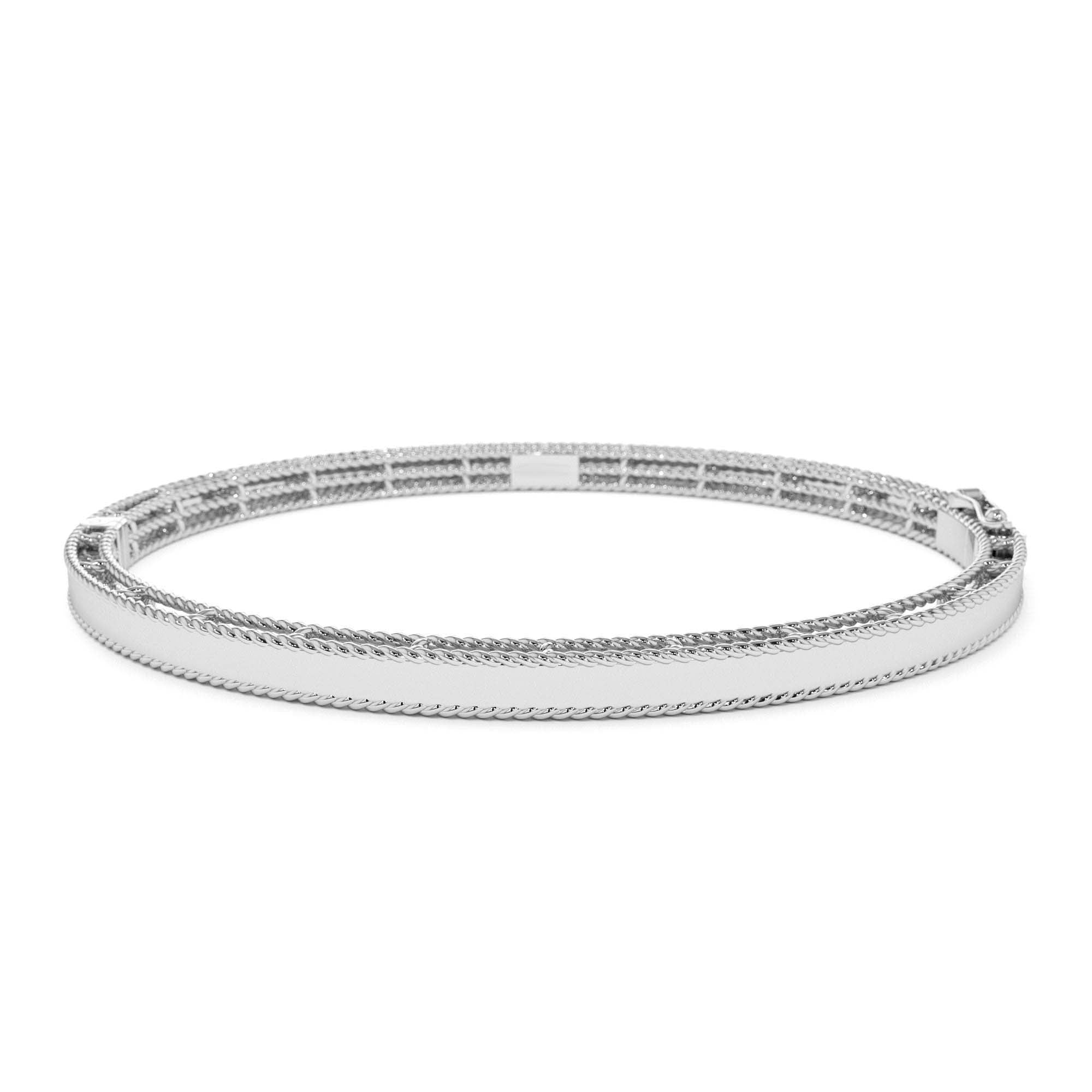 14K Milgrain Edge Gold Bangle Bracelet - view 3