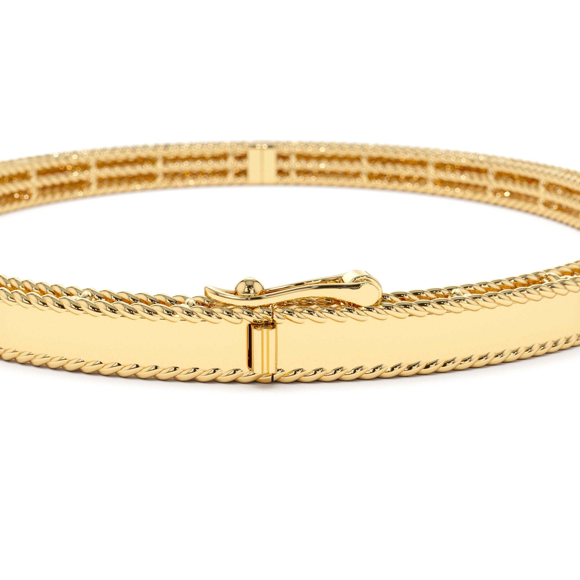 14K Milgrain Edge Gold Bangle Bracelet - view 5