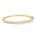 14K Bezel Setting Diamond Bangle by Orlina Fine