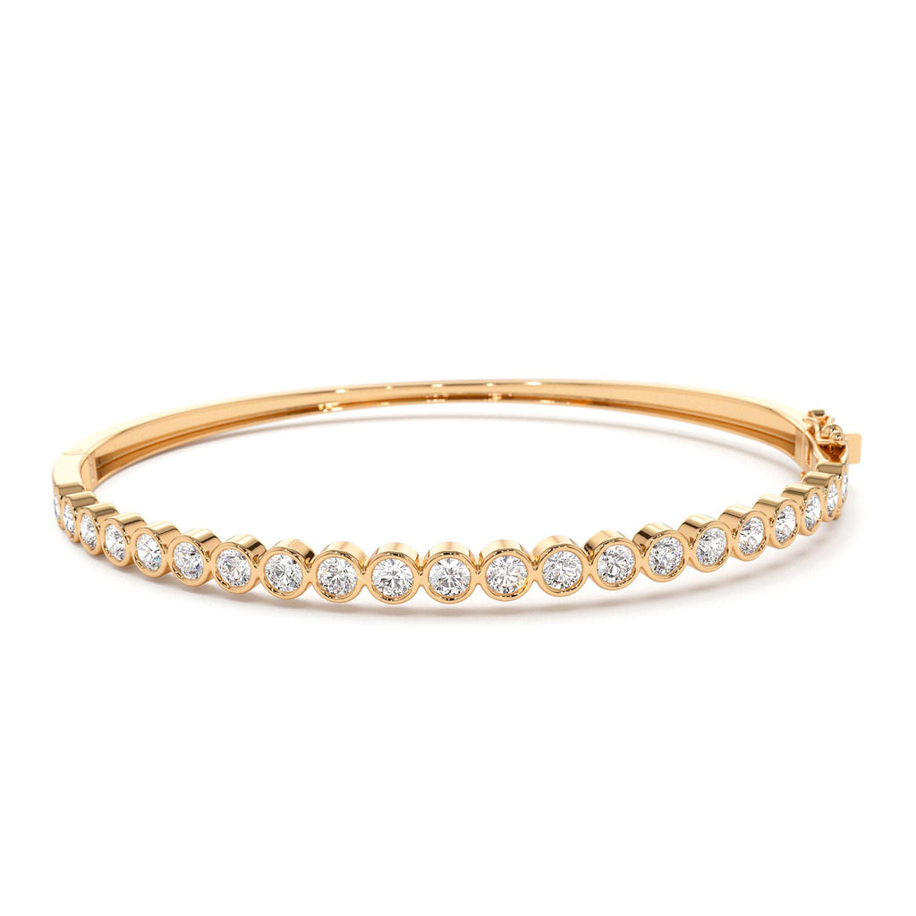 14K Bezel Setting Diamond Bangle - view 2