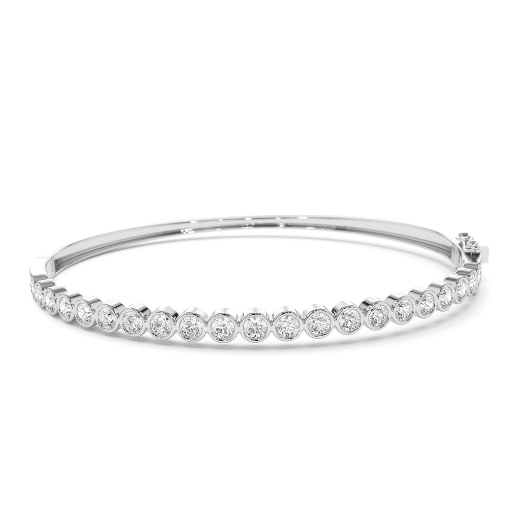 14K Bezel Setting Diamond Bangle - view 3