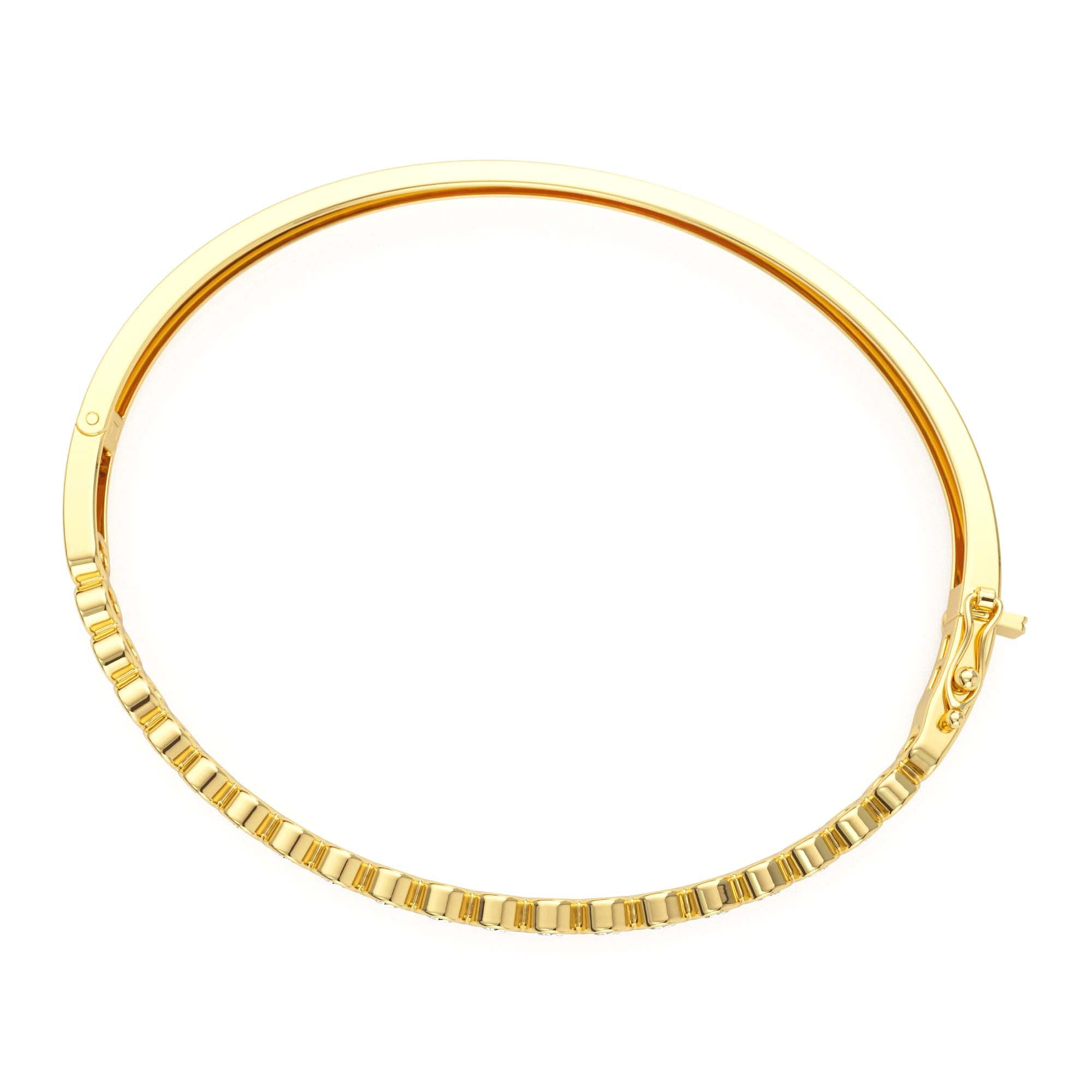 14K Bezel Setting Diamond Bangle - view 4