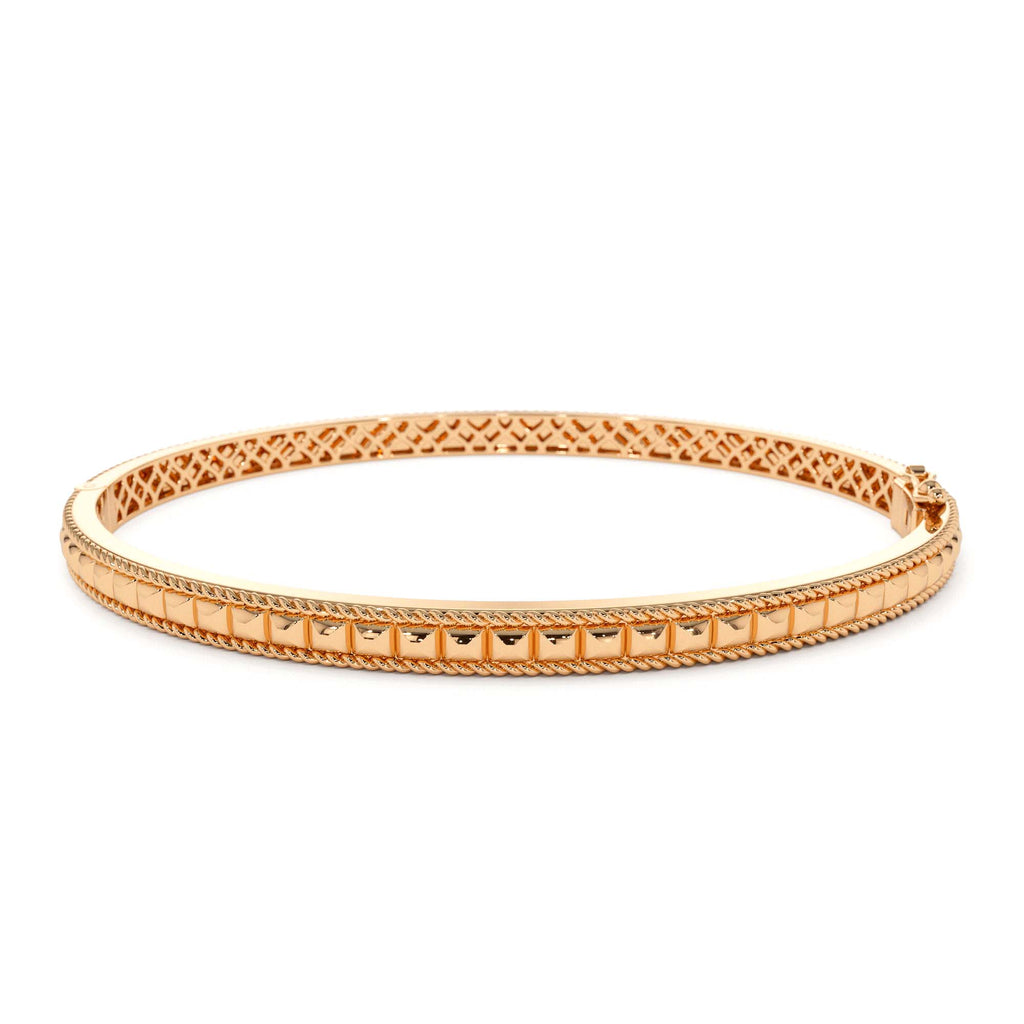 14K Pyramid Gold Bangle Bracelet - view 2