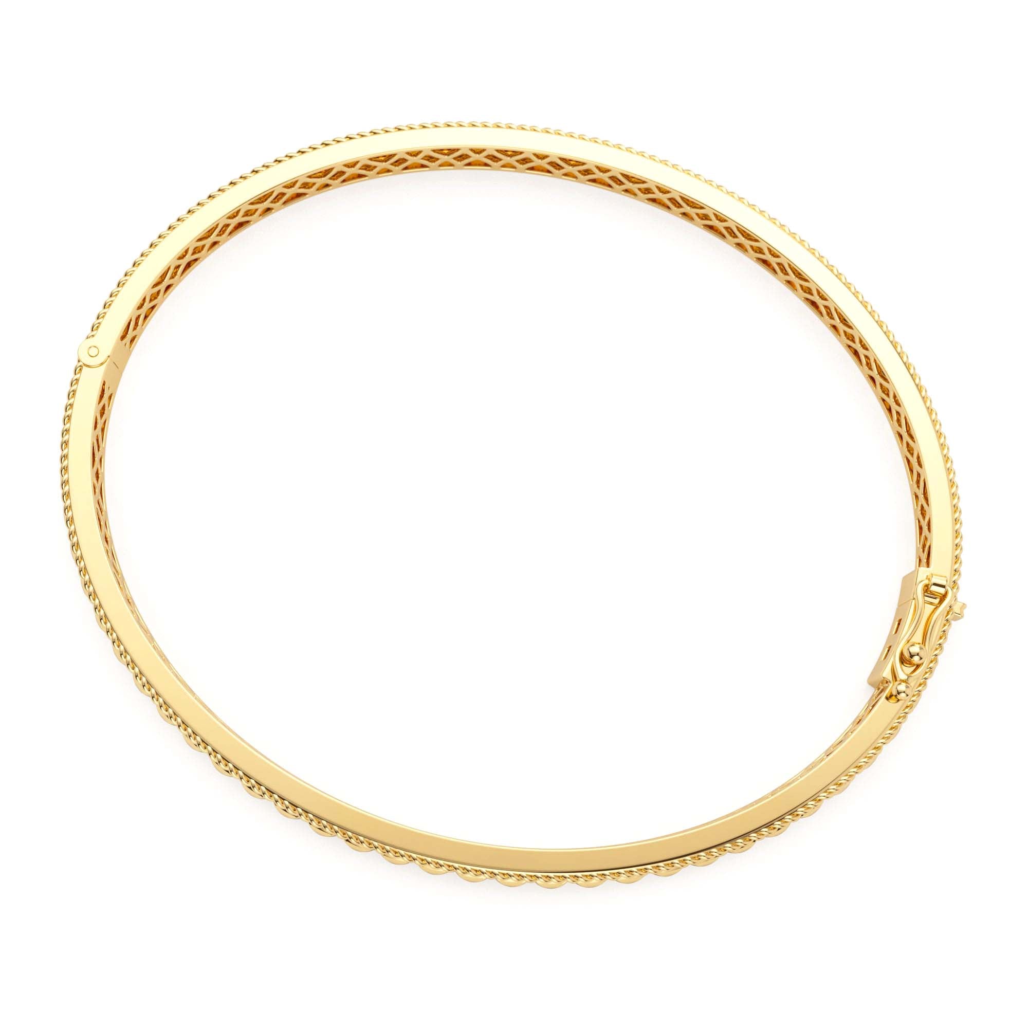14K Pyramid Gold Bangle Bracelet - view 4
