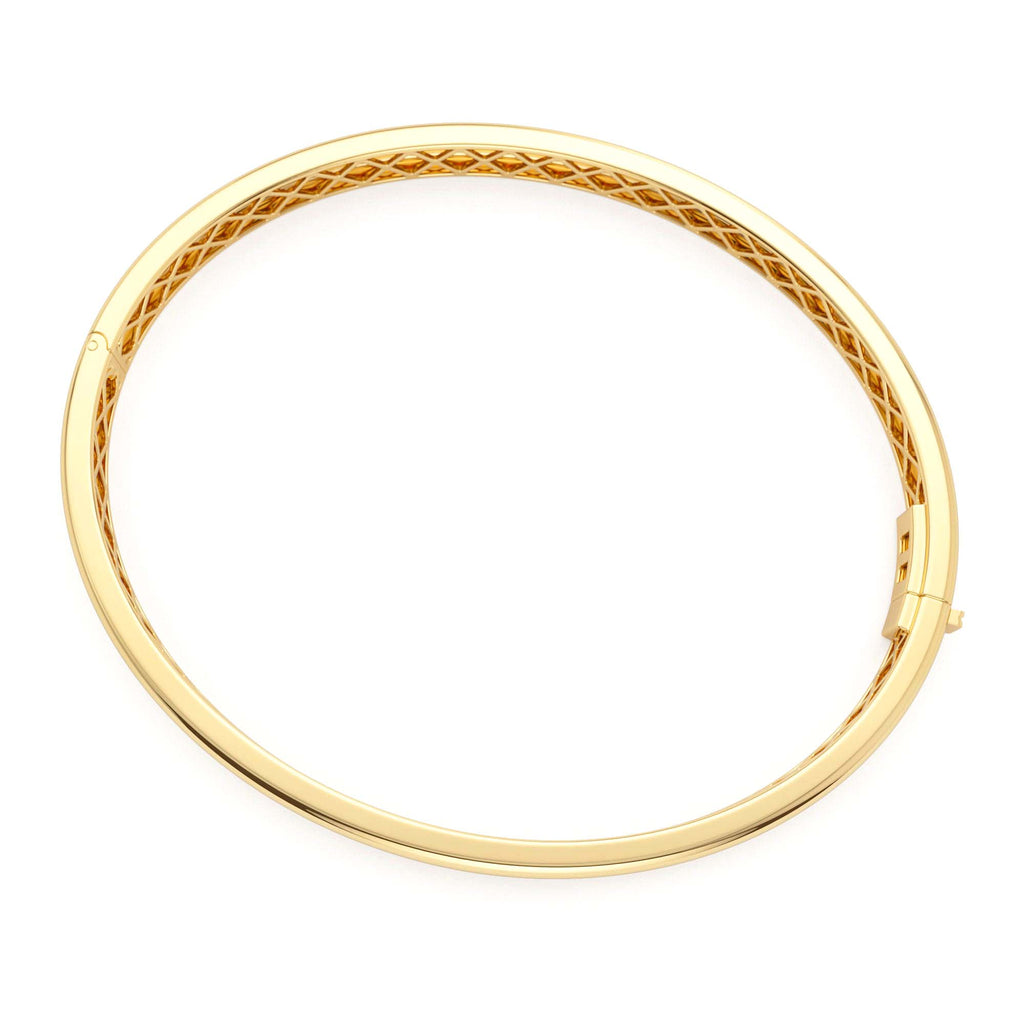 14K Double Row Dome Gold Bangle Bracelet - view 4