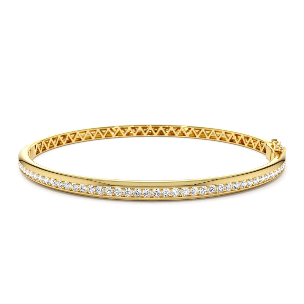 14k 1.00 Ctw Dome Diamond Bangle Bracelet by Orlina Fine