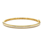 14k 1.00 Ctw Dome Diamond Bangle Bracelet by Orlina Fine