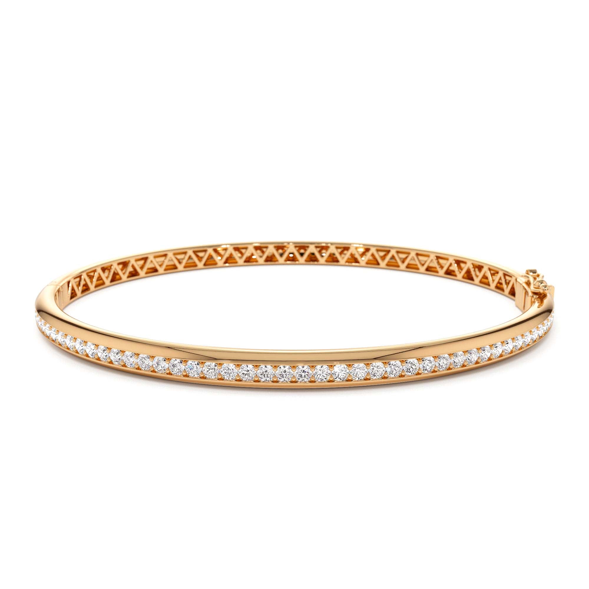 14k 1.00 Ctw Dome Diamond Bangle Bracelet - view 2