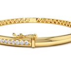 14k 1.00 Ctw Dome Diamond Bangle Bracelet - view 5