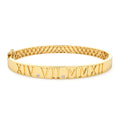 14K Personalized Roman Numeral Bangle Bracelet by Orlina Fine