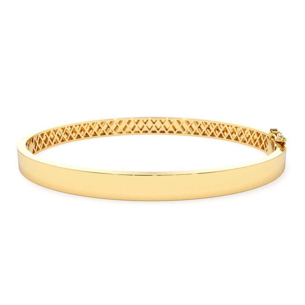 14K Flat Stackable Gold Bangle by Orlina Fine