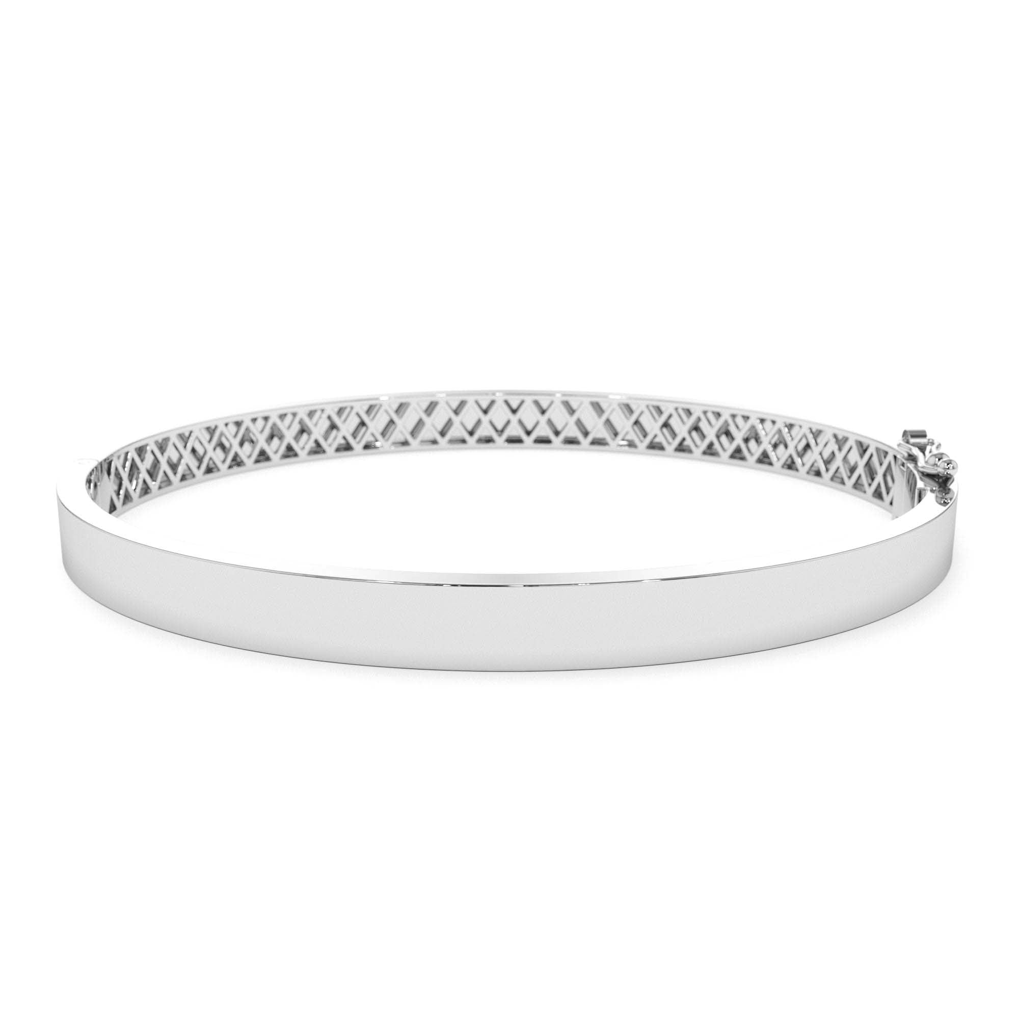 14K Flat Stackable Gold Bangle - view 3