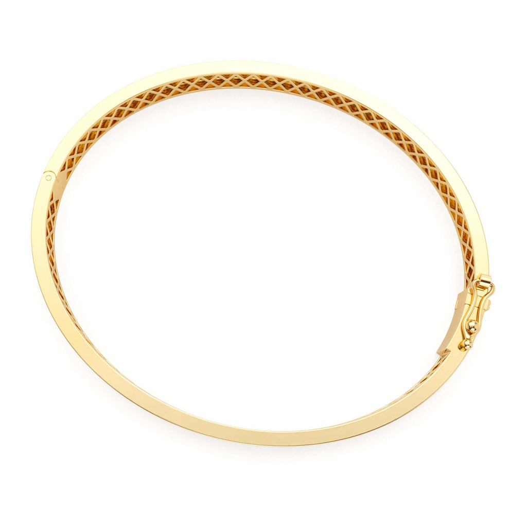 14K Flat Stackable Gold Bangle - view 4
