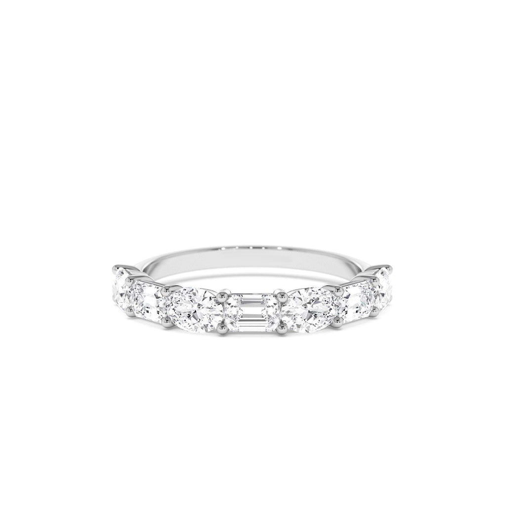 1.30 CTW 14K East West Prong Setting Seven Stone Oval & Emerald Cut Lab Grown Diamond Ring - view 2