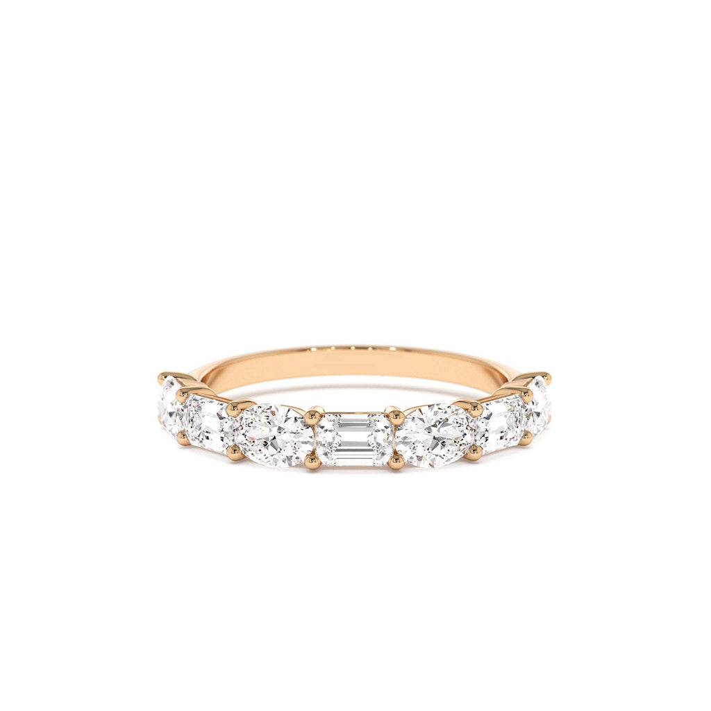 1.30 CTW 14K East West Prong Setting Seven Stone Oval & Emerald Cut Lab Grown Diamond Ring - view 3
