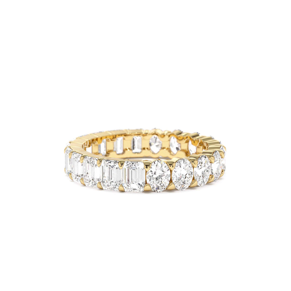 3.30 ctw 14k Prong Setting Full Eternity Oval & Emerald Cut Lab Grown Diamond Ring by Orlina Fine