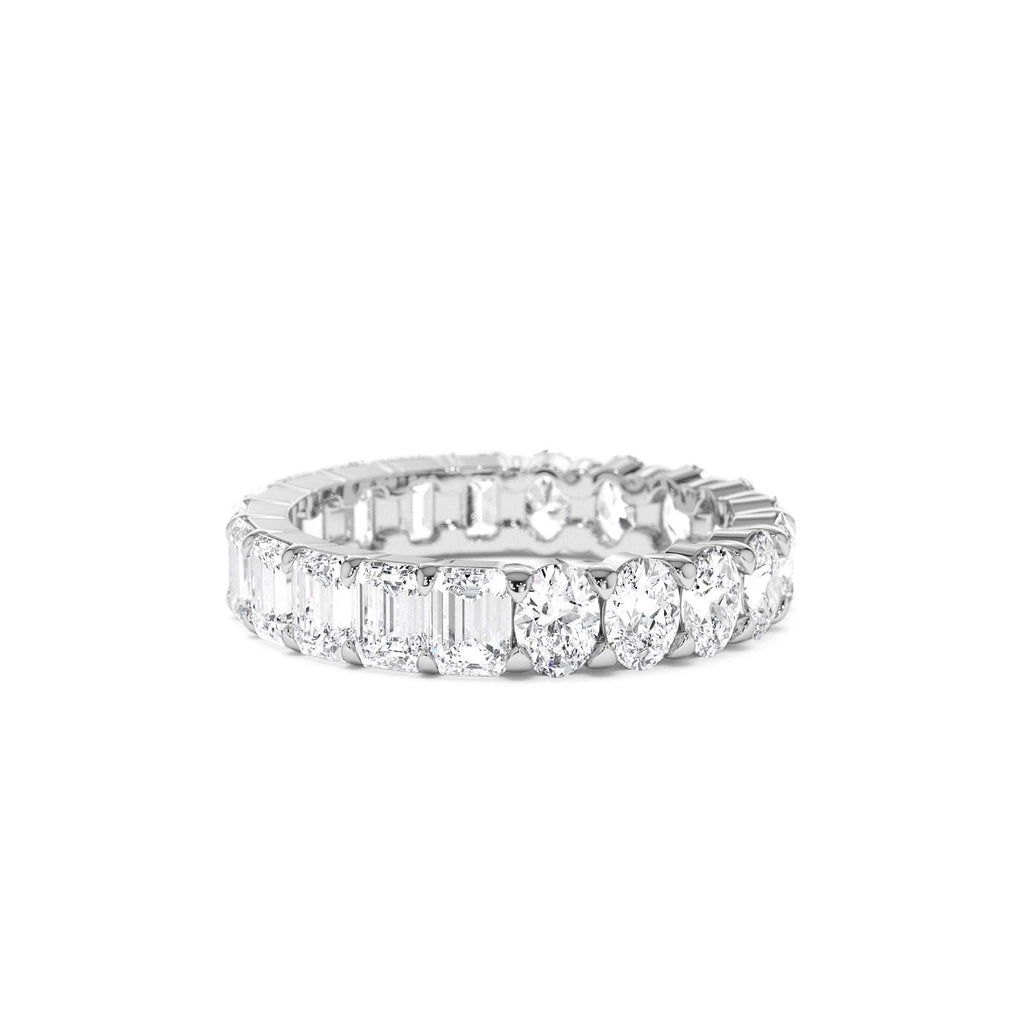 3.30 CTW 14K Prong Setting Full Eternity Oval & Emerald Cut Lab Grown Diamond Ring - view 2