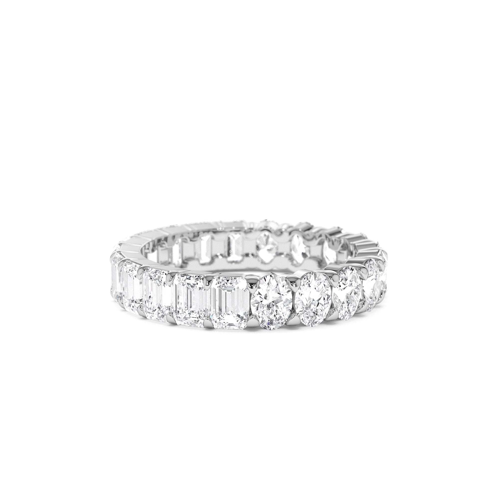 3.30 CTW 14K Prong Setting Full Eternity Oval & Emerald Cut Lab Grown Diamond Ring - view 2