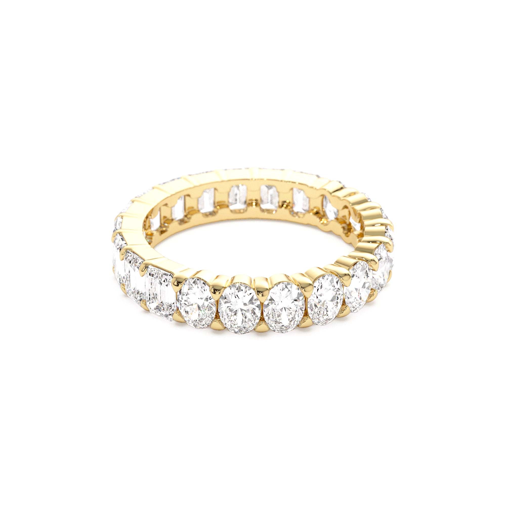 3.30 ctw 14k Prong Setting Full Eternity Oval & Emerald Cut Lab Grown Diamond Ring - view 4