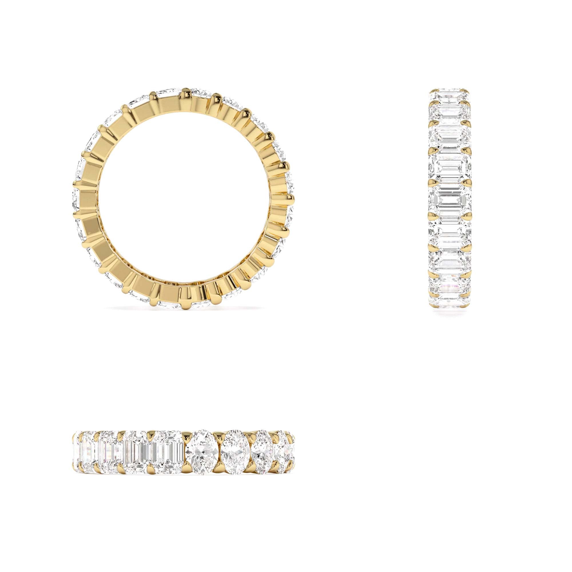 3.30 ctw 14k Prong Setting Full Eternity Oval & Emerald Cut Lab Grown Diamond Ring - view 5