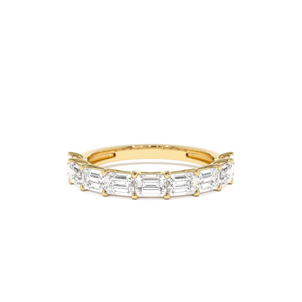 1.70 ctw 14k East West Prong Setting Nine Stone Emerald Cut Lab Grown Diamond Wedding Ring by Orlina Fine