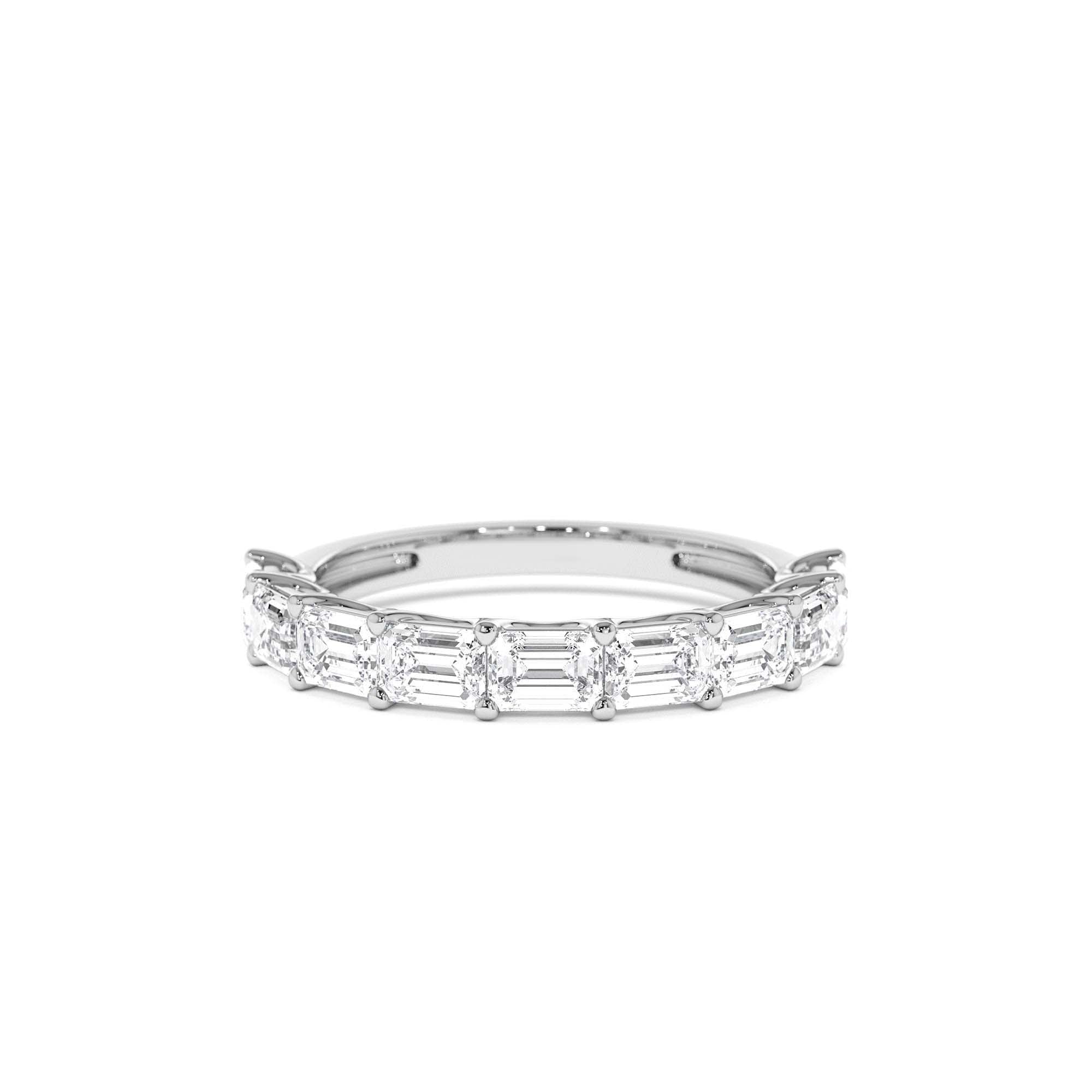 1.70 ctw 14k East West Prong Setting Nine Stone Emerald Cut Lab Grown Diamond Wedding Ring - view 2