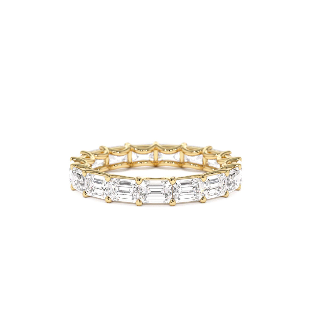 3.25 ctw 14k East West Prong Setting Full Eternity Emerald Cut Lab Grown Diamond Ring by Orlina Fine