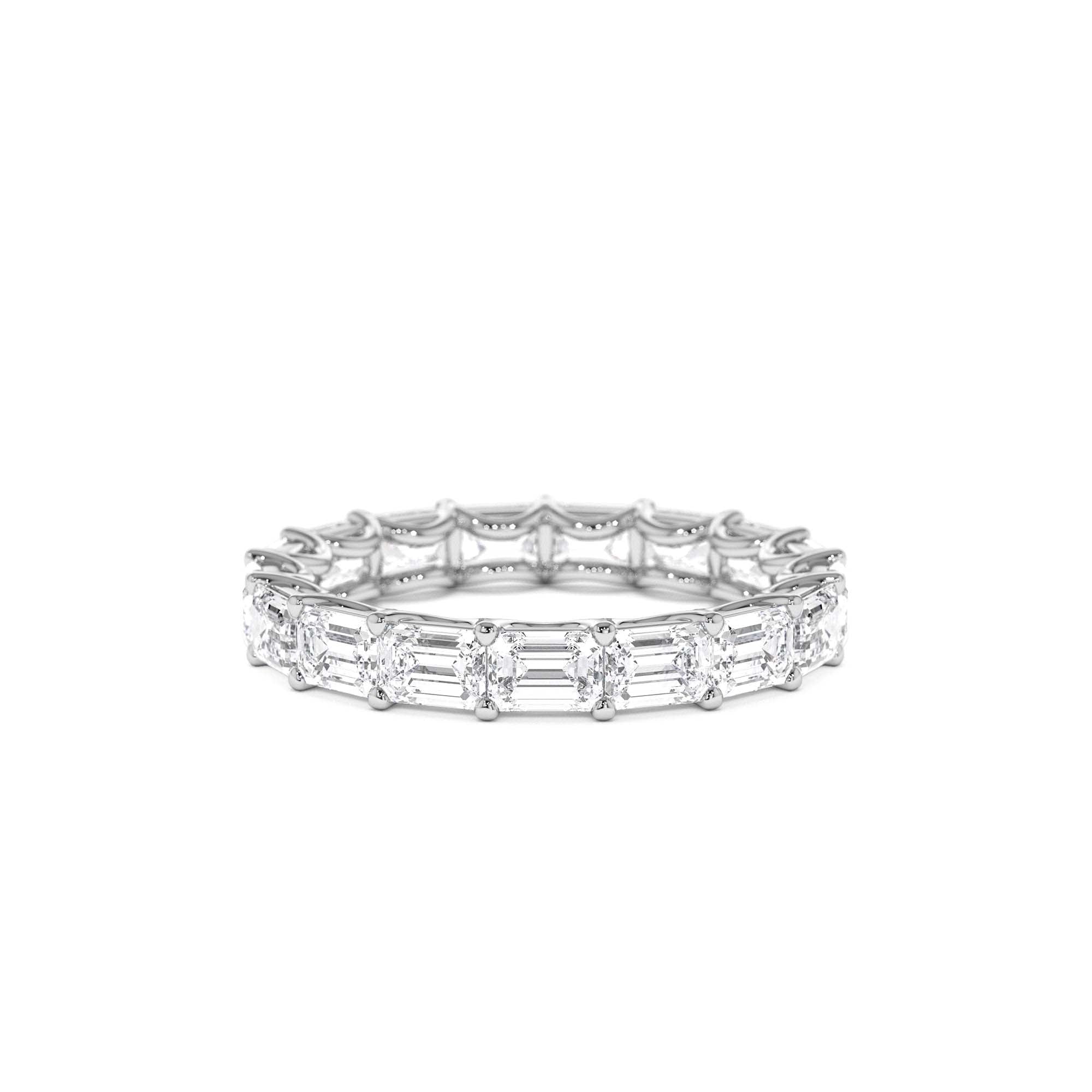 3.25 CTW 14K East West Prong Setting Full Eternity Emerald Cut Lab Grown Diamond Ring - view 2