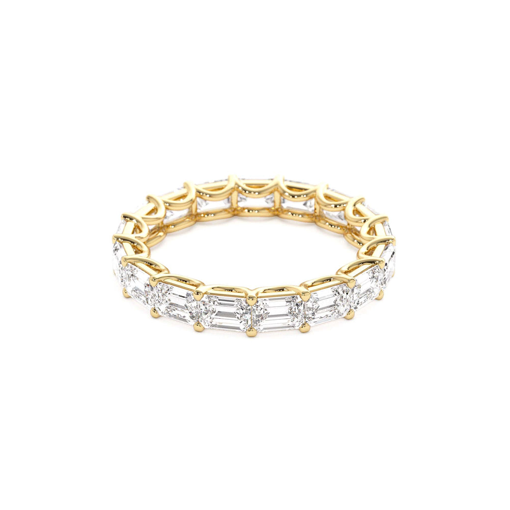 3.25 CTW 14K East West Prong Setting Full Eternity Emerald Cut Lab Grown Diamond Ring - view 4