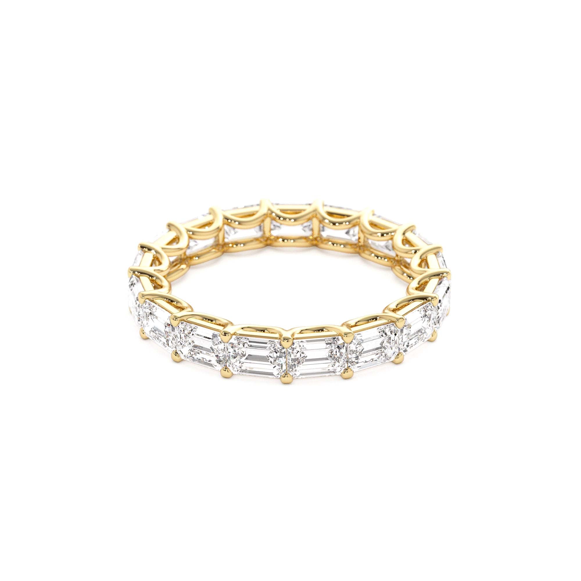 3.25 CTW 14K East West Prong Setting Full Eternity Emerald Cut Lab Grown Diamond Ring - view 4