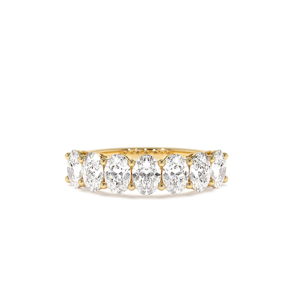 1.25 ctw 14k Prong Setting Seven Stone Oval Cut Lab Grown Diamond Wedding Ring by Orlina Fine