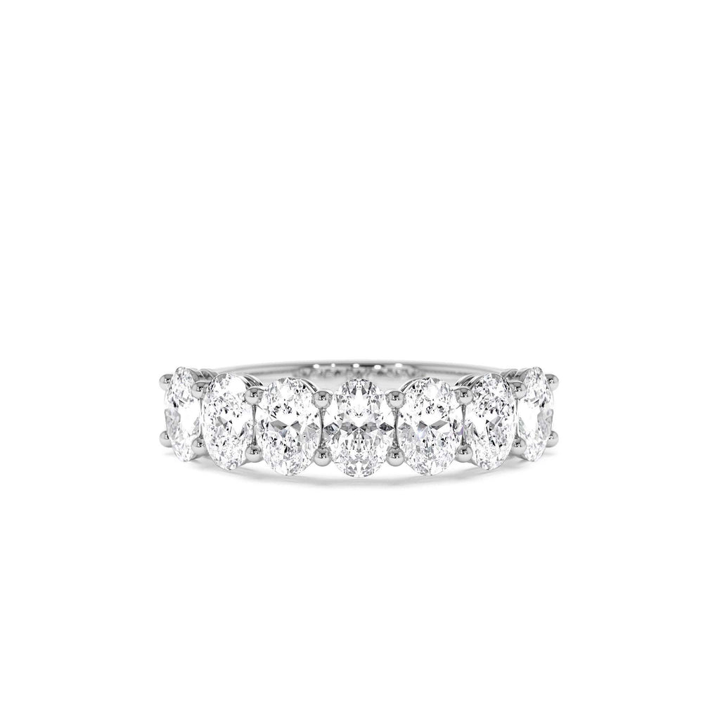 1.25 ctw 14k Prong Setting Seven Stone Oval Cut Lab Grown Diamond Wedding Ring - view 2