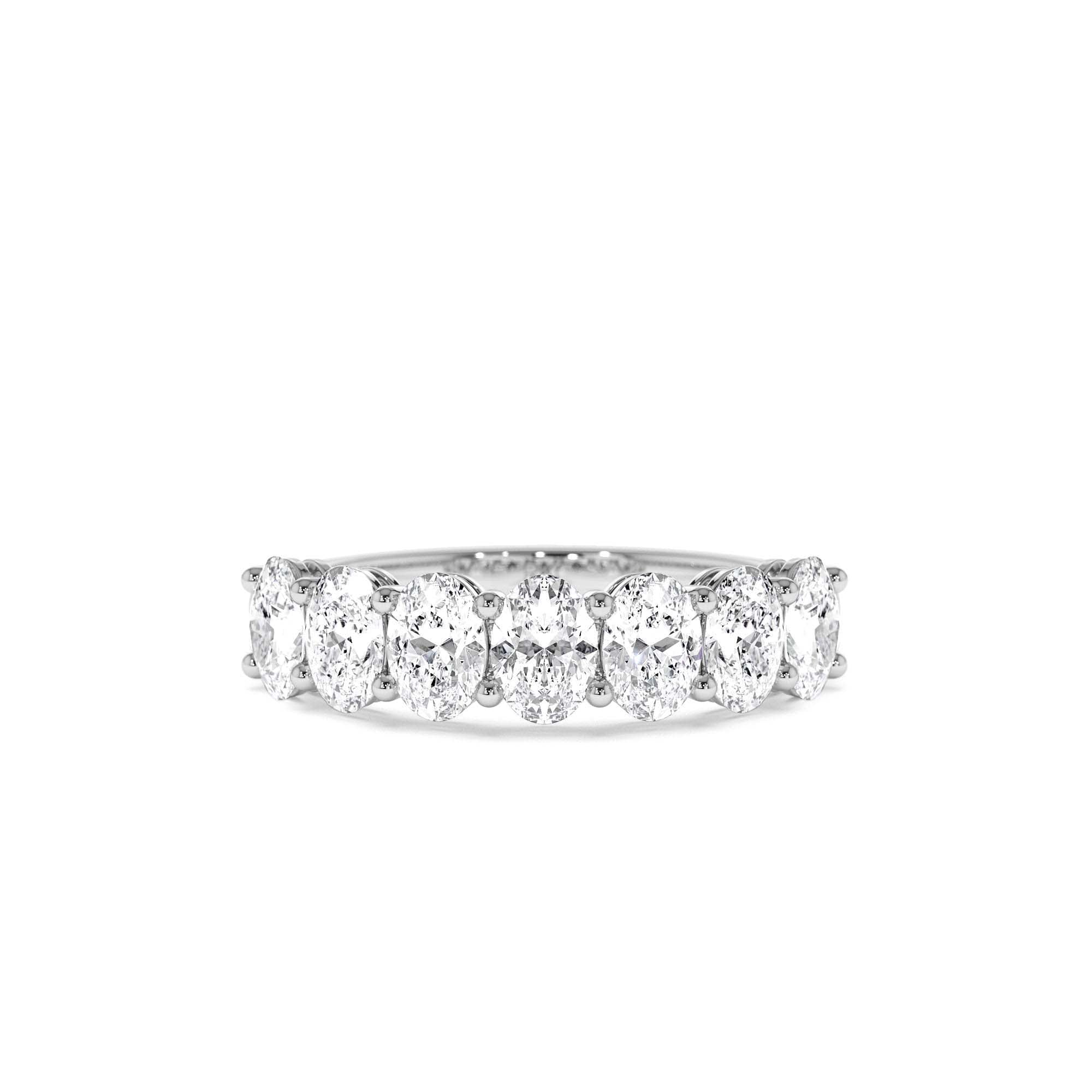 1.25 ctw 14k Prong Setting Seven Stone Oval Cut Lab Grown Diamond Wedding Ring - view 2